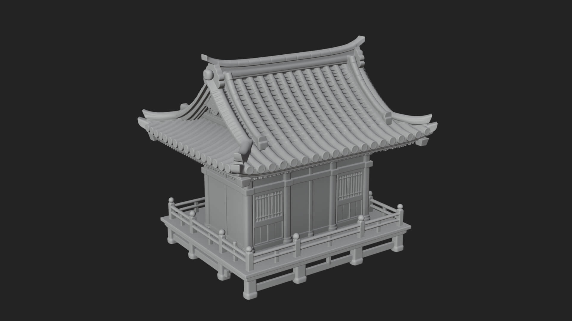 Shinto Shrine Temple Design 2 3D Print Model 3D Model