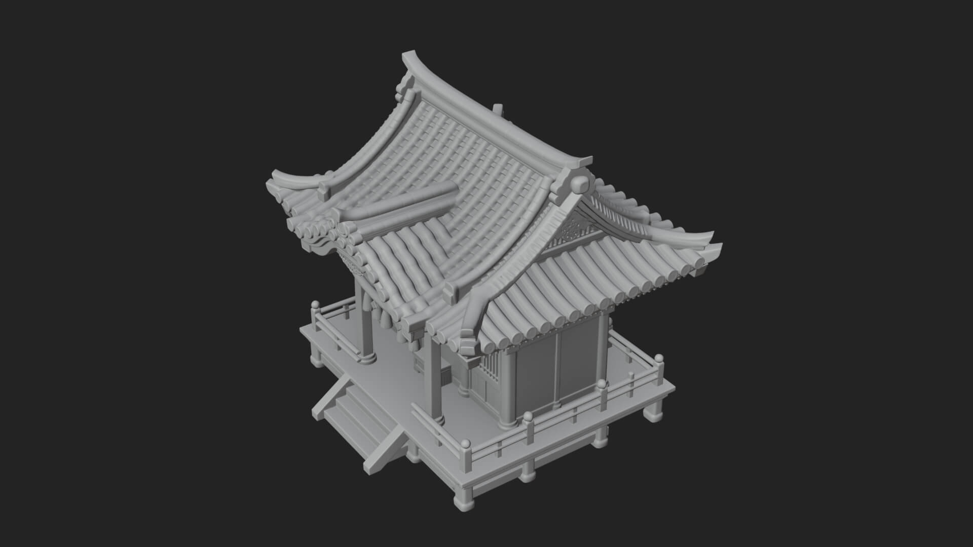 Shinto Shrine Temple Design 2 3D Print Model 3D Model