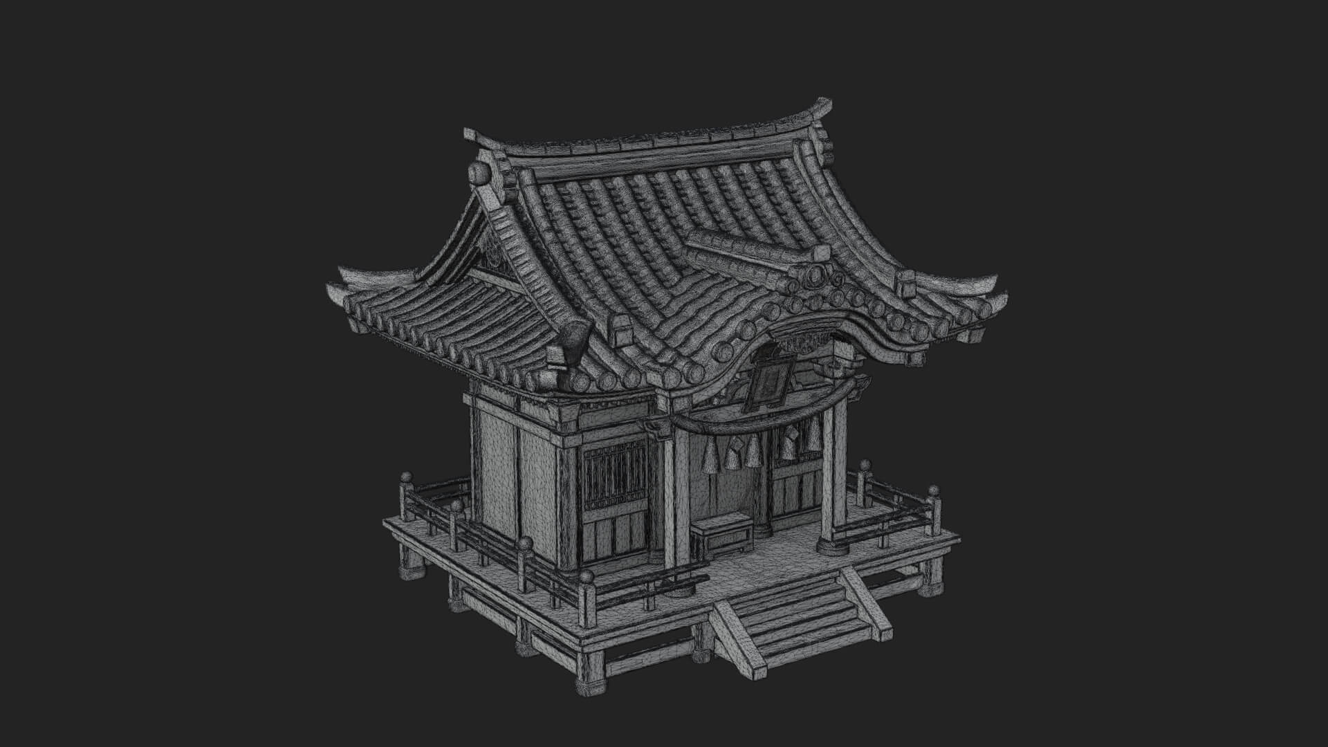 Shinto Shrine Temple Design 2 3D Print Model 3D Model