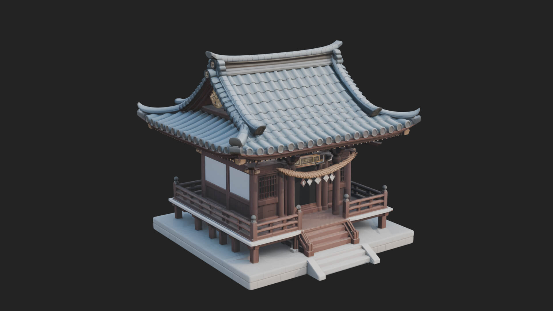 Shinto Shrine Temple Design 3 3D Print Model 3D Model