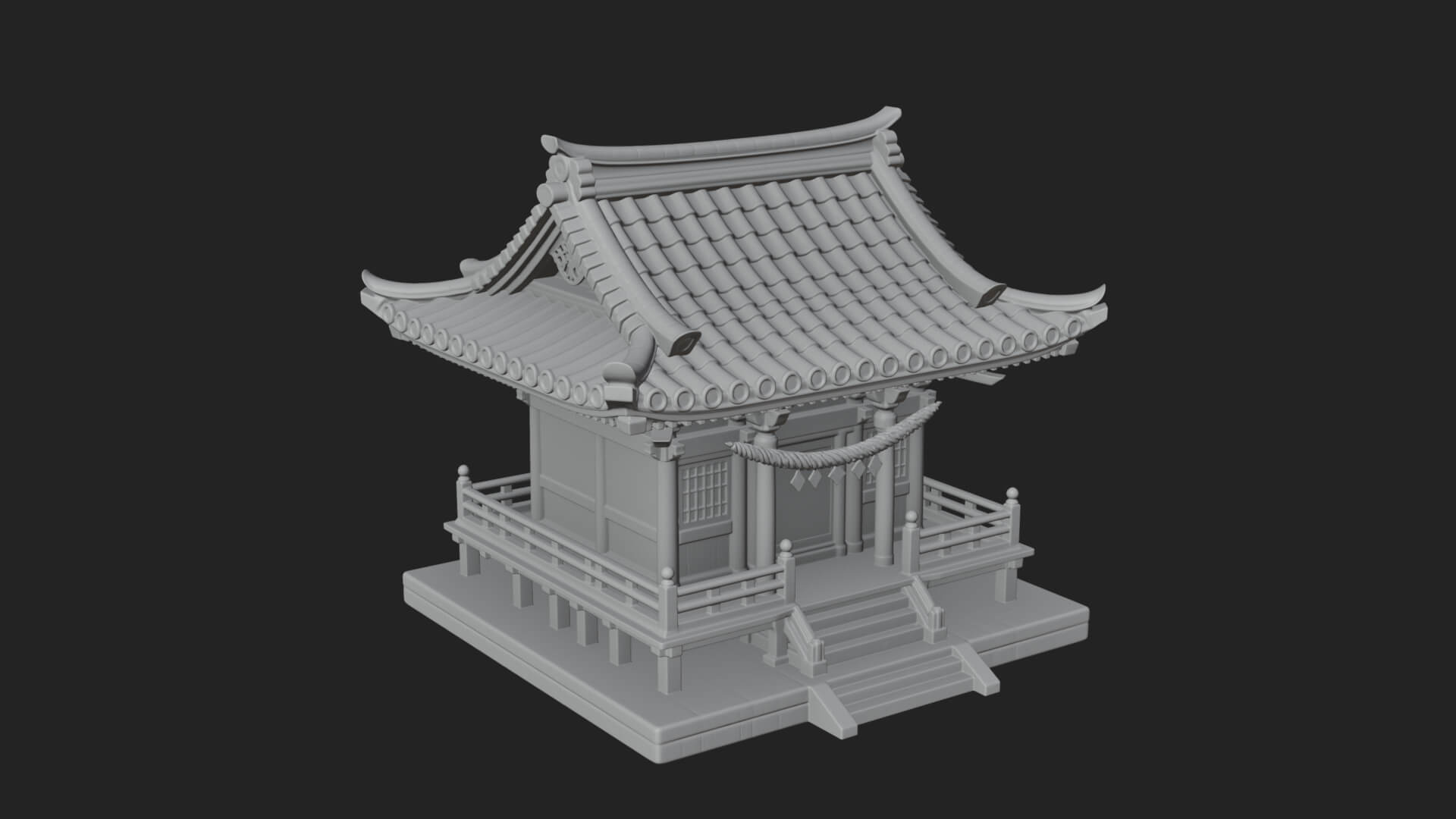 Shinto Shrine Temple Design 3 3D Print Model 3D Model