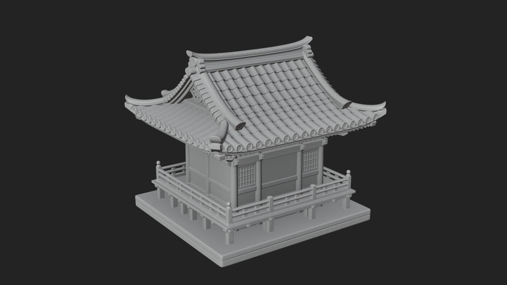 Shinto Shrine Temple Design 3 3D Print Model 3D Model