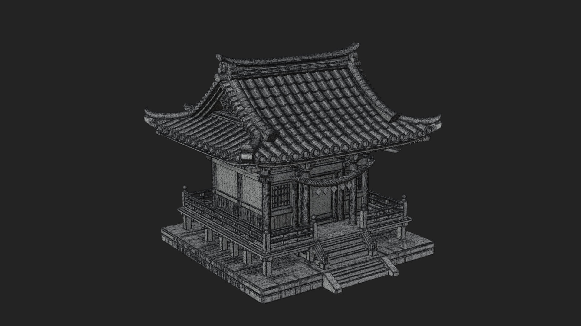 Shinto Shrine Temple Design 3 3D Print Model 3D Model