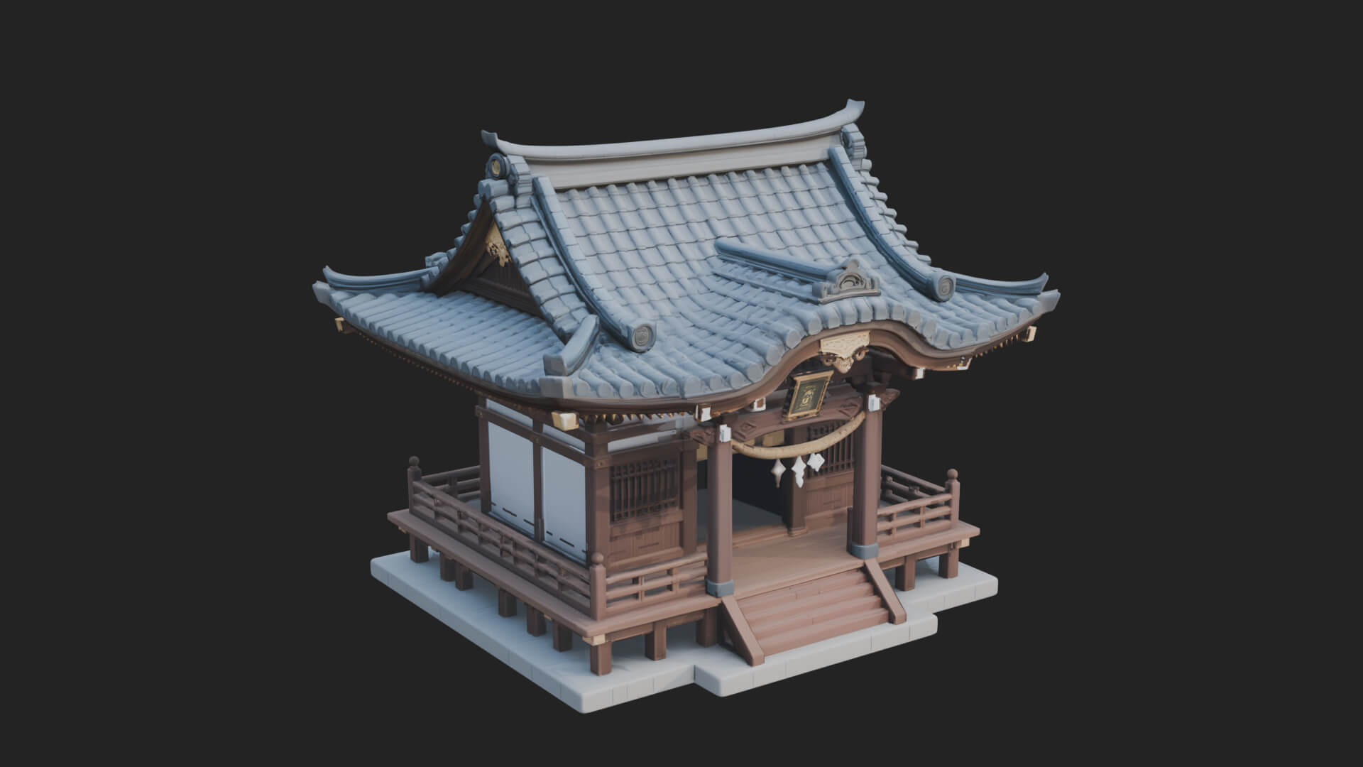 Shinto Shrine Temple Design 4 3D Print Model 3D Model