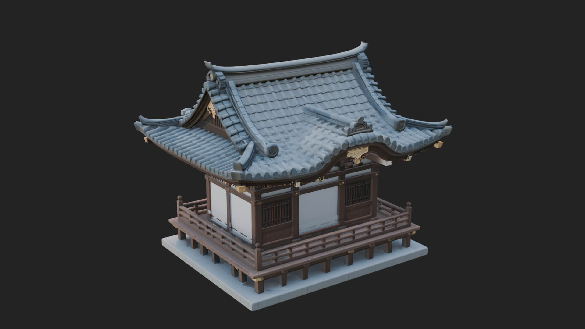 Shinto Shrine Temple Design 4 3D Print Model 3D Model