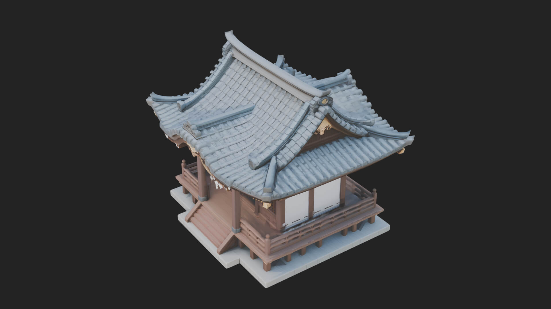 Shinto Shrine Temple Design 4 3D Print Model 3D Model