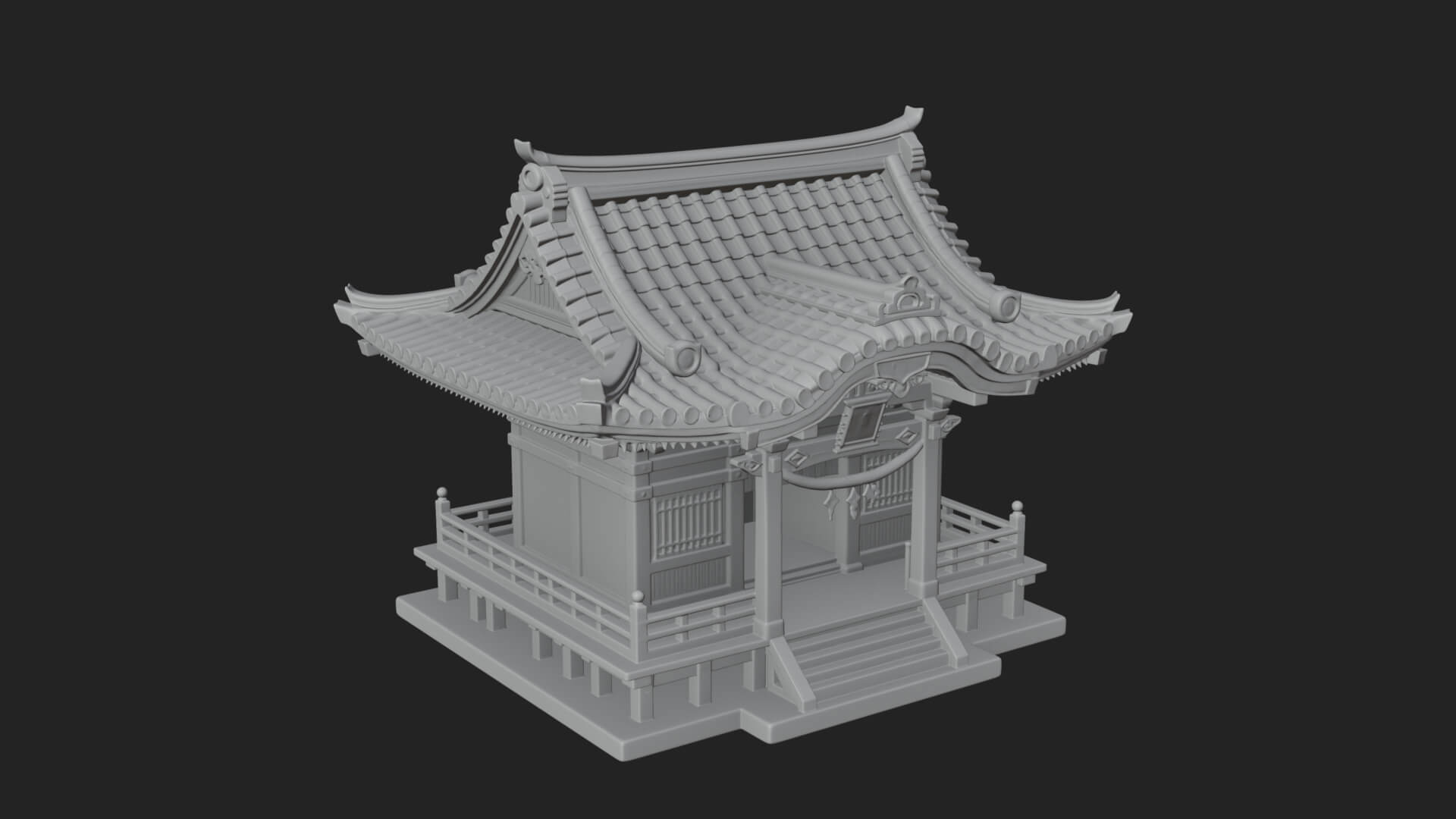Shinto Shrine Temple Design 4 3D Print Model 3D Model