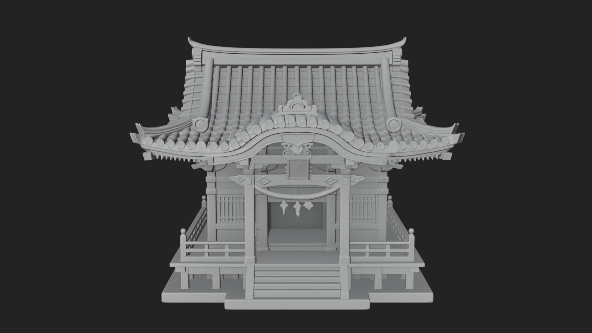 Shinto Shrine Temple Design 4 3D Print Model 3D Model
