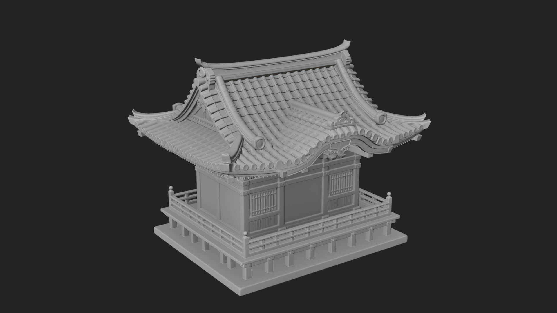 Shinto Shrine Temple Design 4 3D Print Model 3D Model