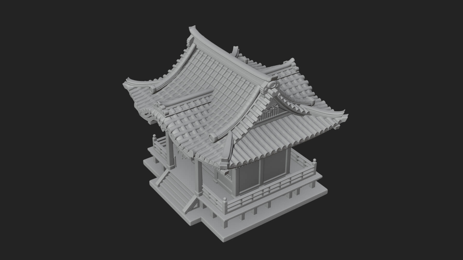 Shinto Shrine Temple Design 4 3D Print Model 3D Model