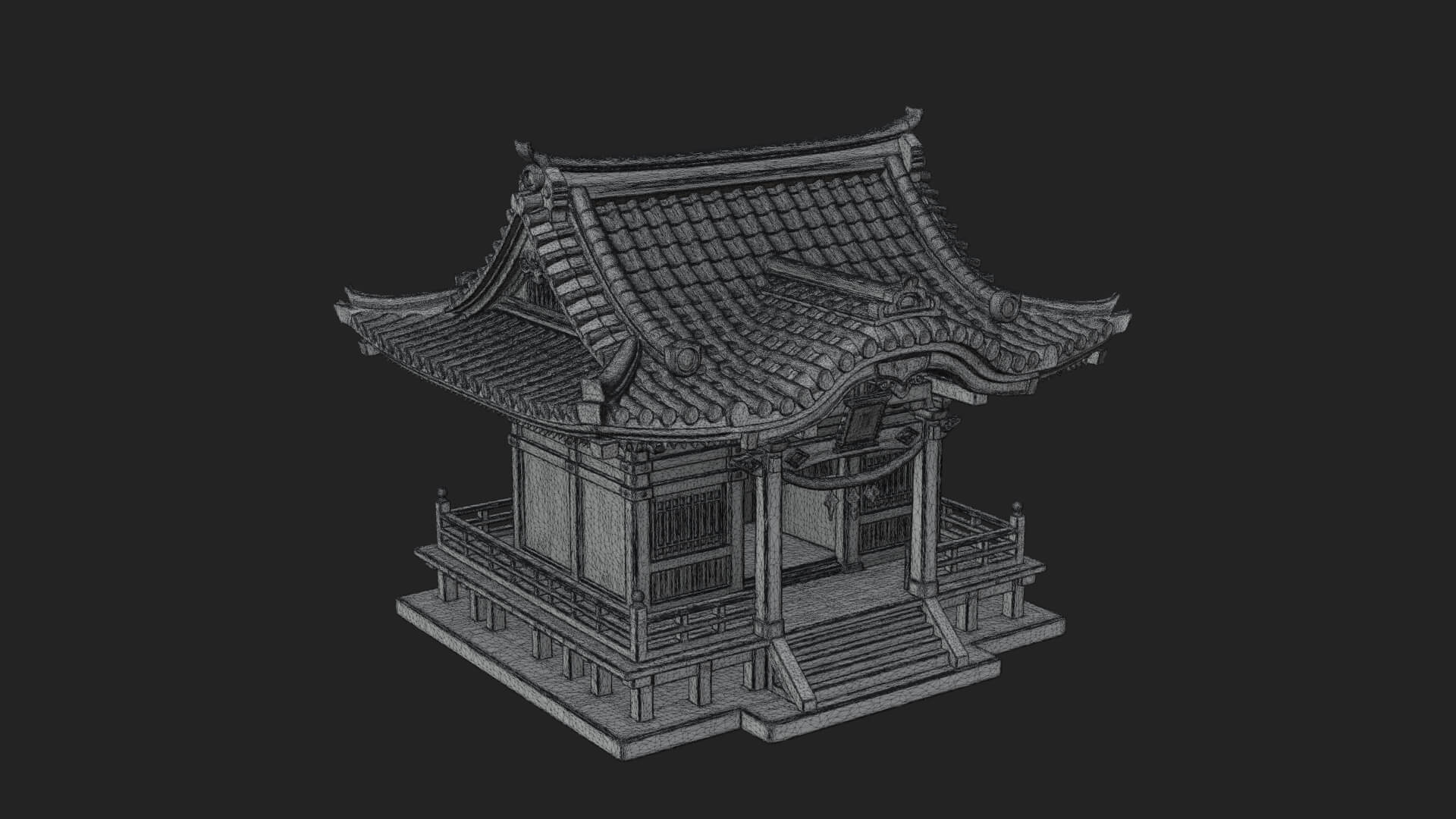 Shinto Shrine Temple Design 4 3D Print Model 3D Model
