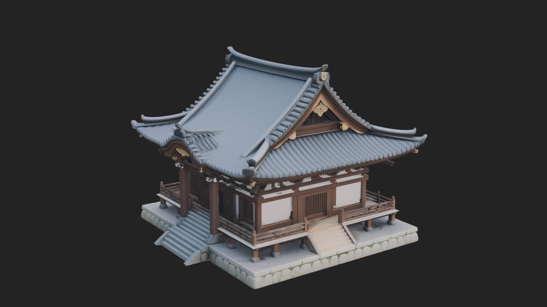 Shinto Shrine Temple Design 6 3D Print Model 3D Model