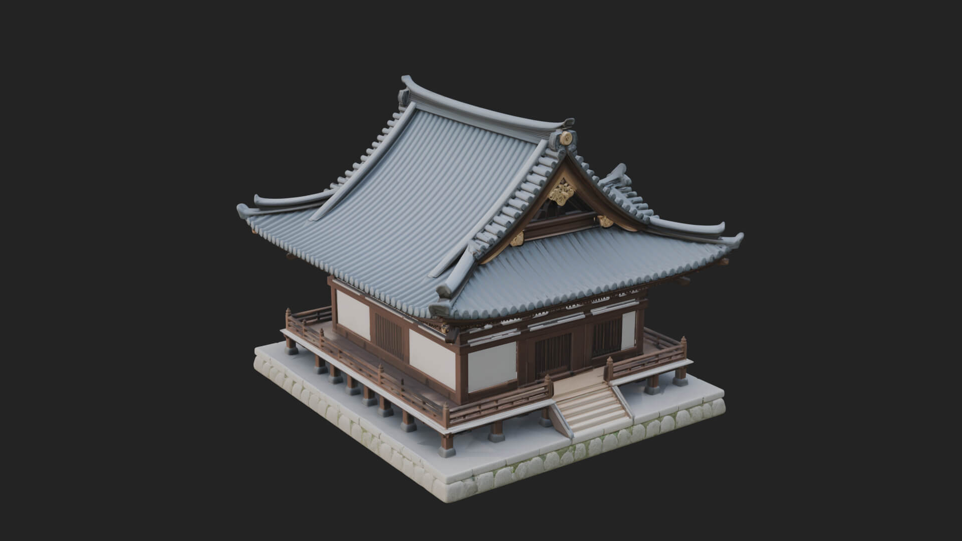 Shinto Shrine Temple Design 6 3D Print Model 3D Model