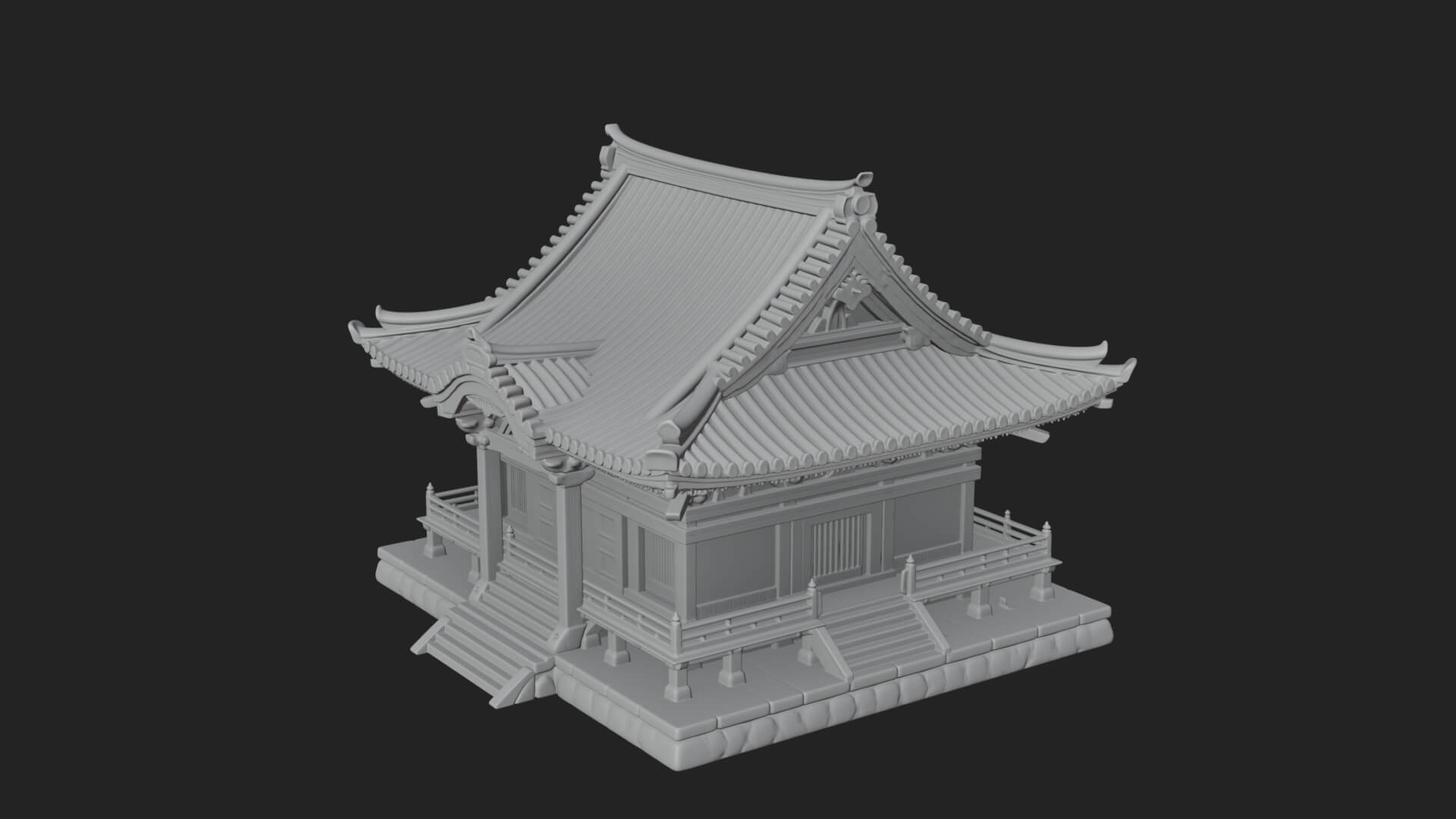 Shinto Shrine Temple Design 6 3D Print Model 3D Model