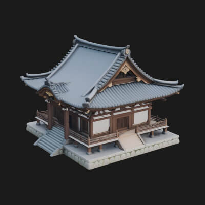 Shinto Shrine Temple Design 6 3D Print Model