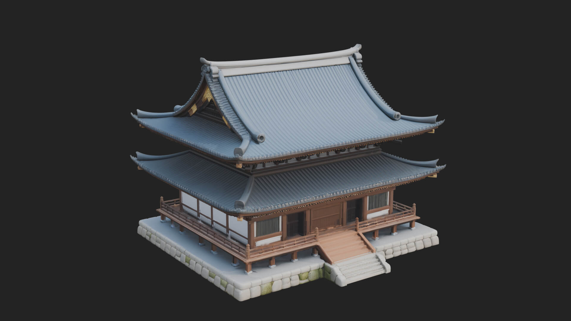 Shinto Shrine Temple Design 7 3d Print Model 3D Model