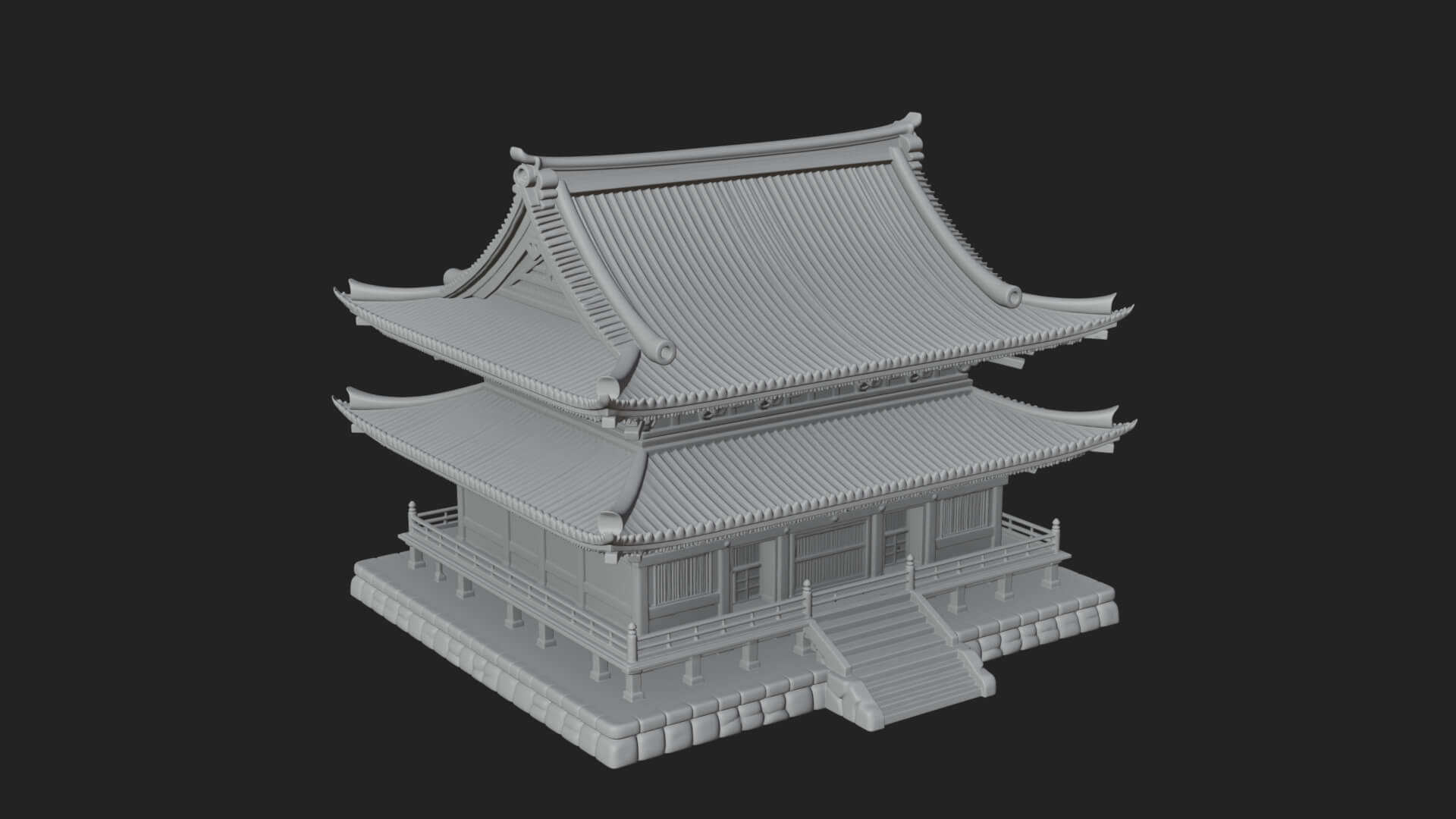 Shinto Shrine Temple Design 7 3d Print Model 3D Model