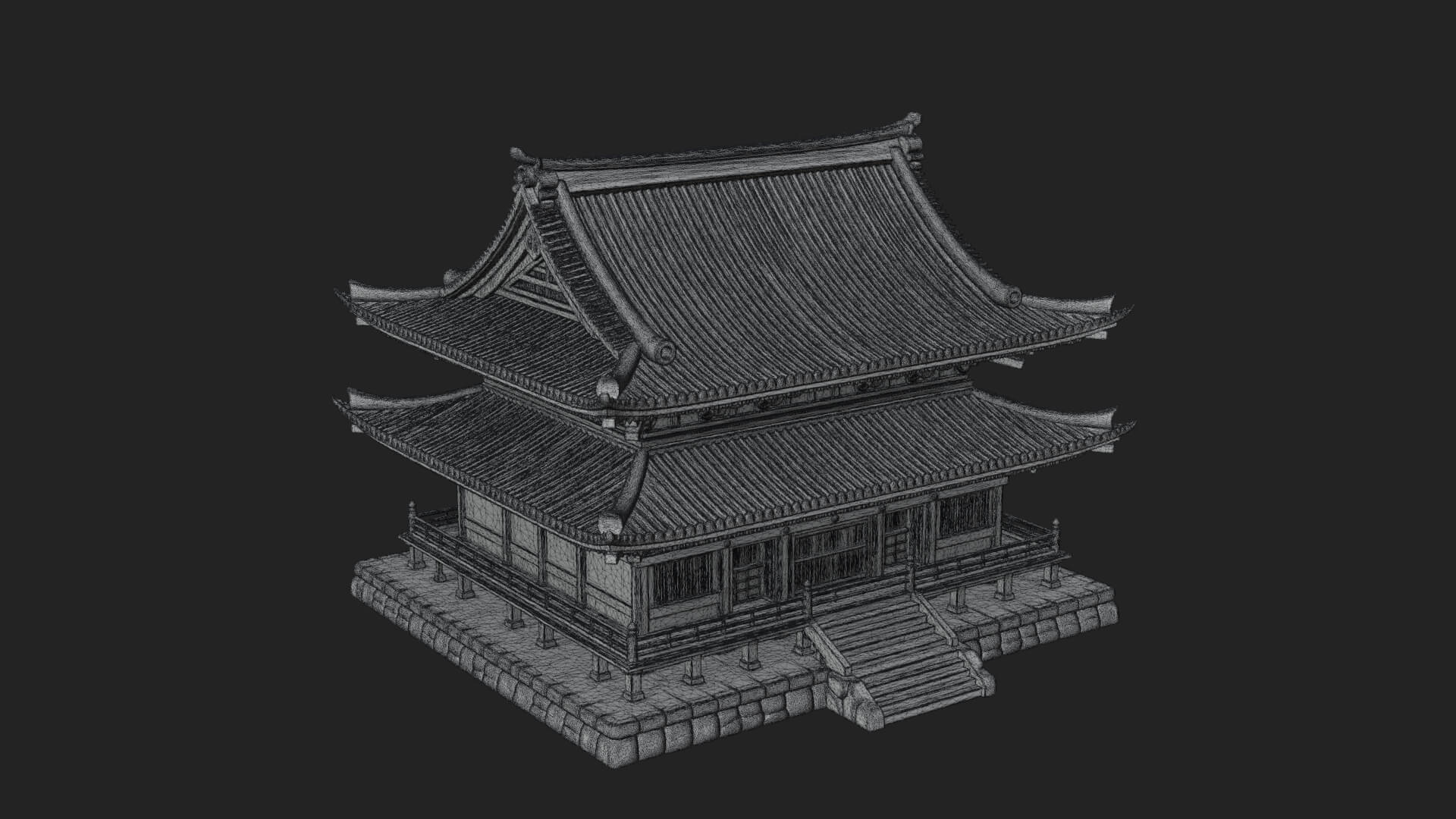 Shinto Shrine Temple Design 7 3d Print Model 3D Model