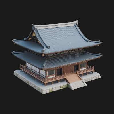 Shinto Shrine Temple Design 7 3d Print Model