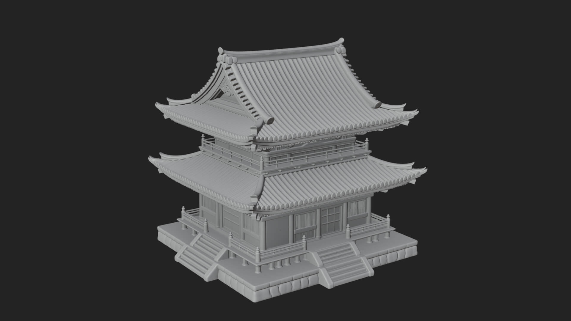 Shinto Shrine Temple Design 8 3D Print Model 3D Model