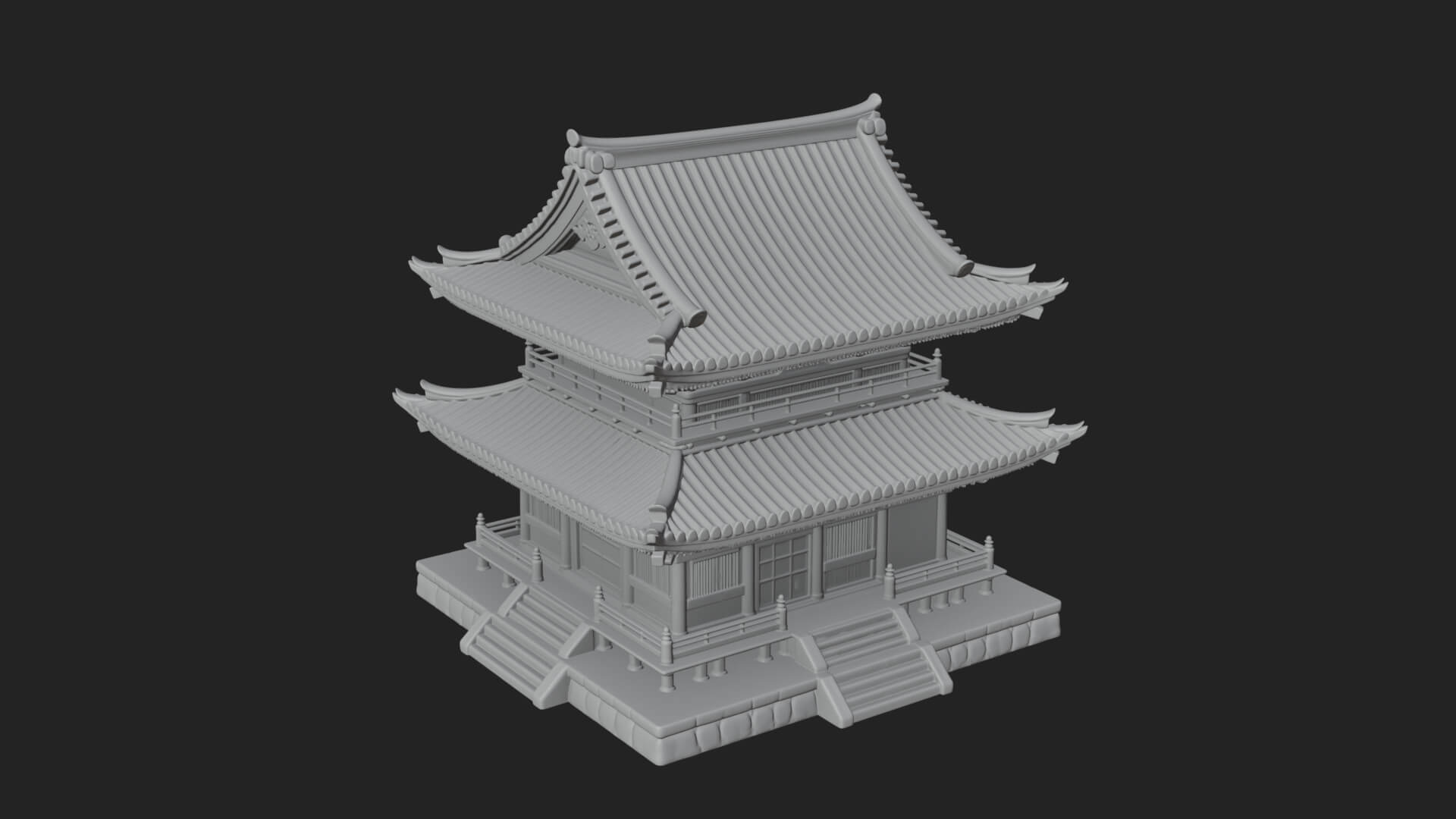 Shinto Shrine Temple Design 8 3D Print Model 3D Model