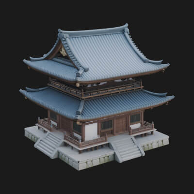 Shinto Shrine Temple Design 8 3D Print Model