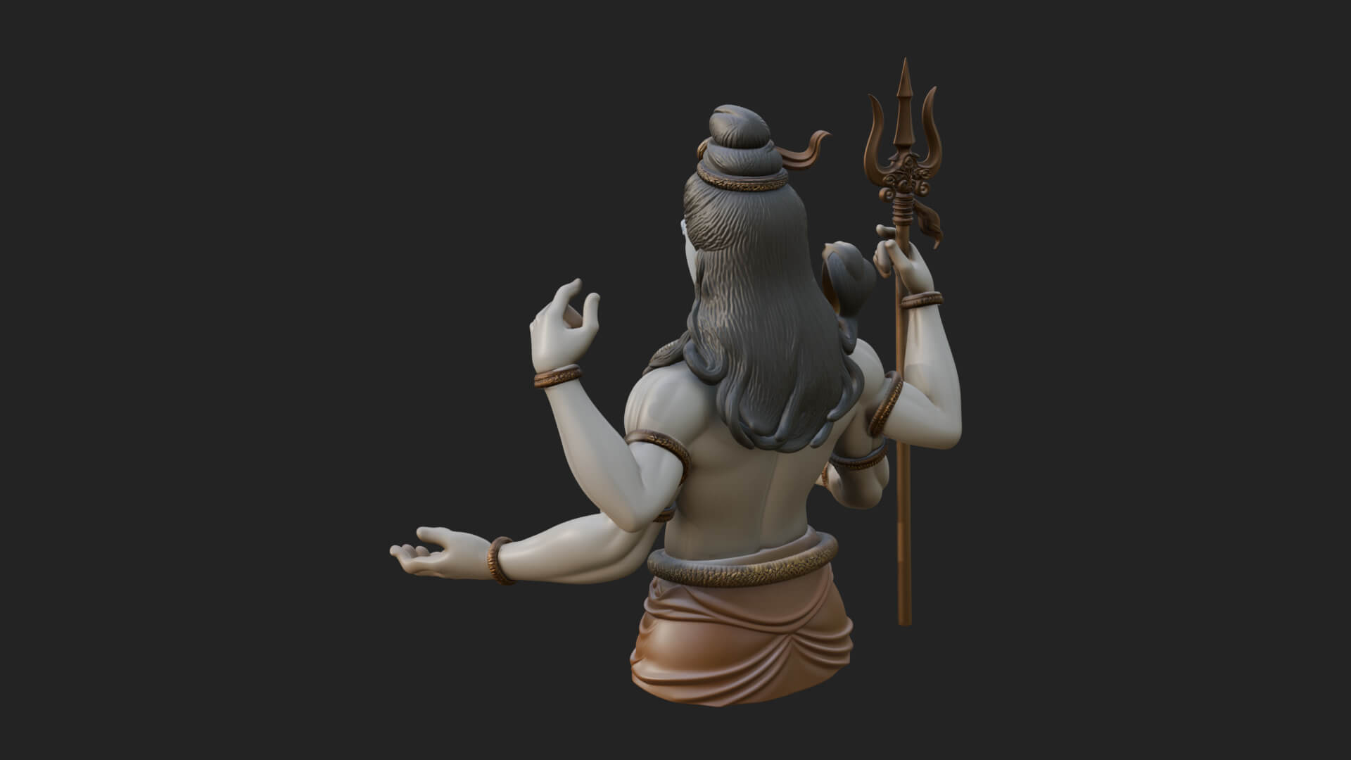 Shiva with Trident Statue Design 10 3D Print Model 3D Model