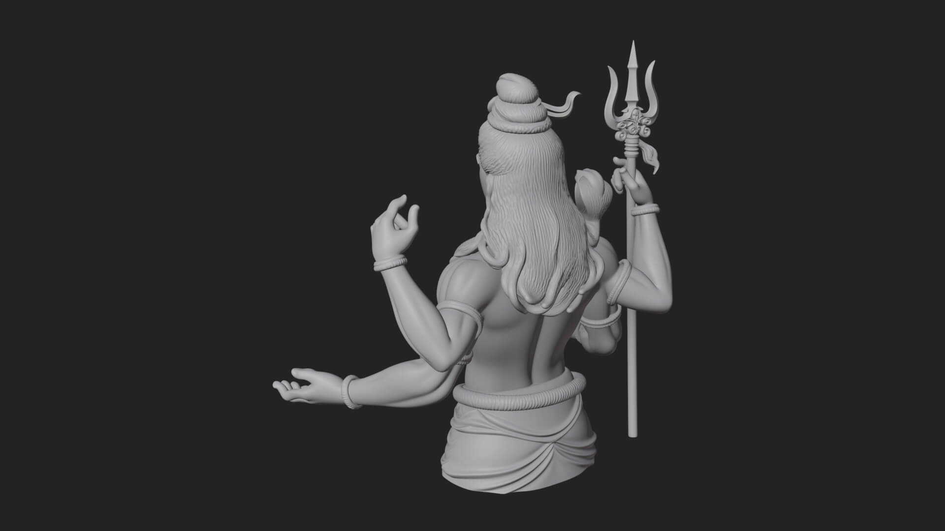 Shiva with Trident Statue Design 10 3D Print Model 3D Model