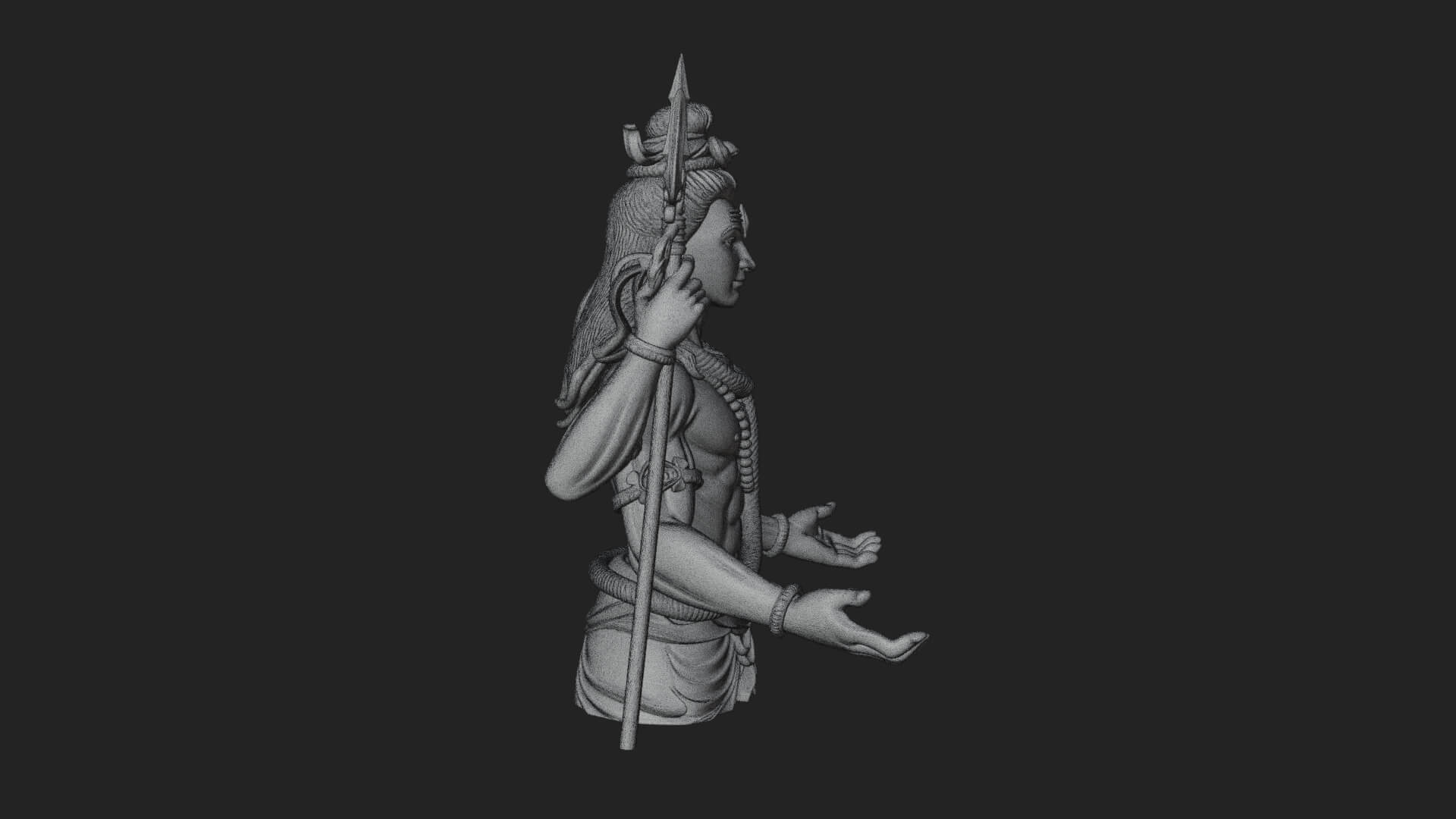 Shiva with Trident Statue Design 10 3D Print Model 3D Model