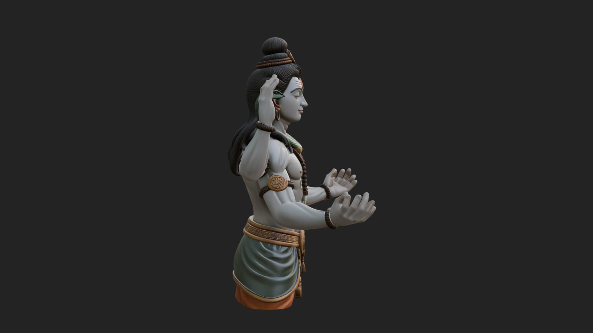 Shiva with Trident Statue Design 11 3D Print Model 3D Model