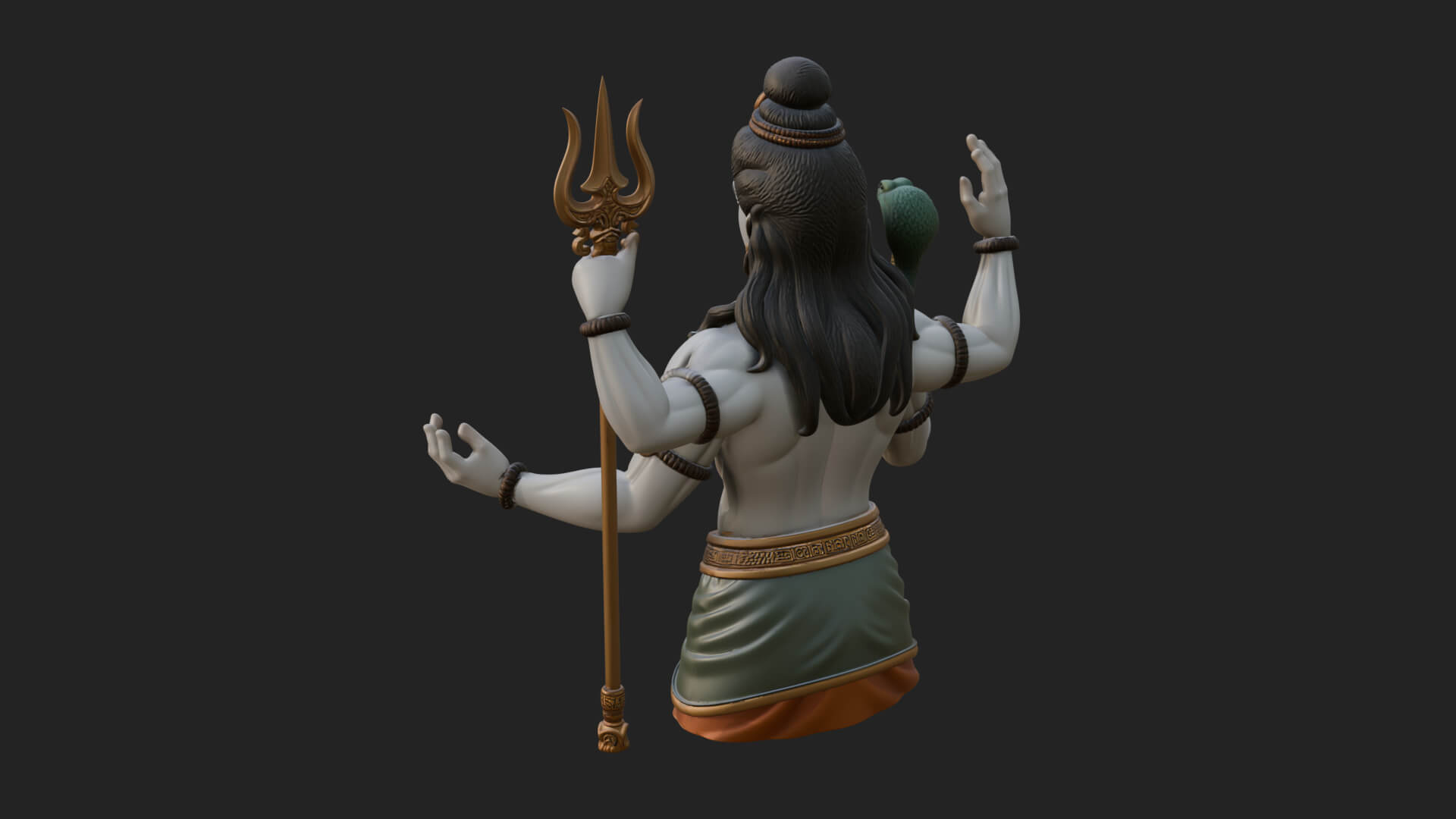 Shiva with Trident Statue Design 11 3D Print Model 3D Model
