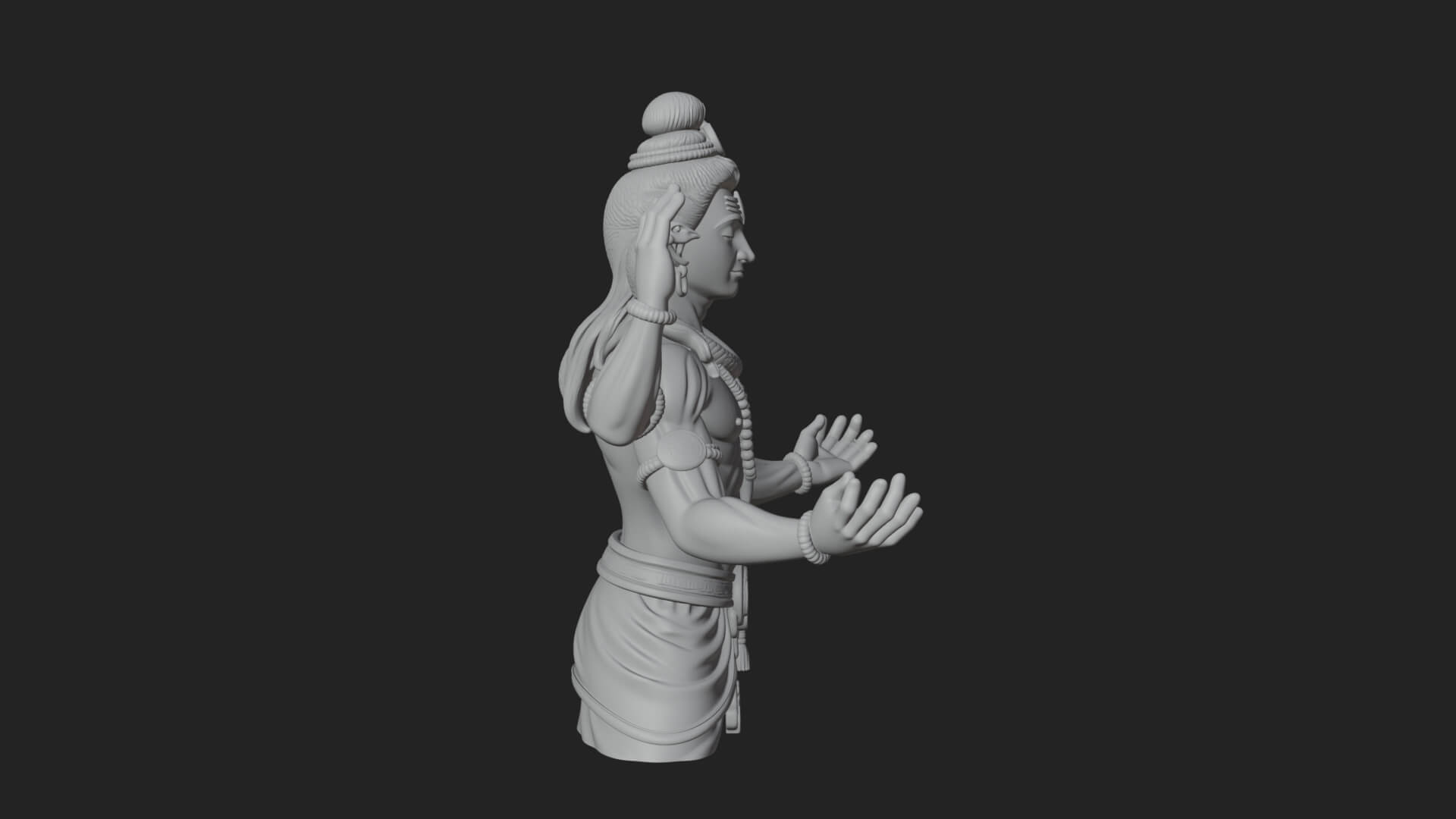 Shiva with Trident Statue Design 11 3D Print Model 3D Model