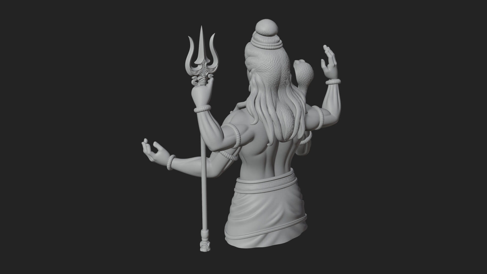 Shiva with Trident Statue Design 11 3D Print Model 3D Model