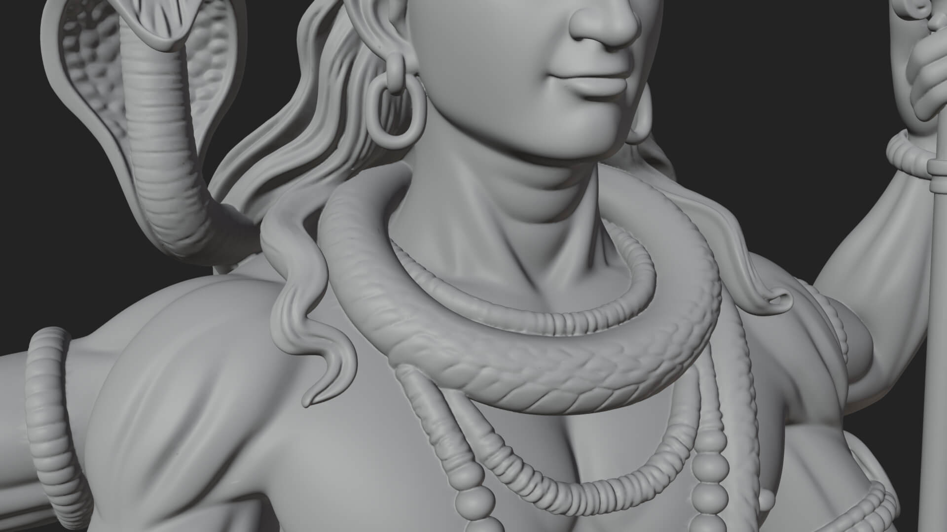 Shiva with Trident Statue Design 11 3D Print Model 3D Model