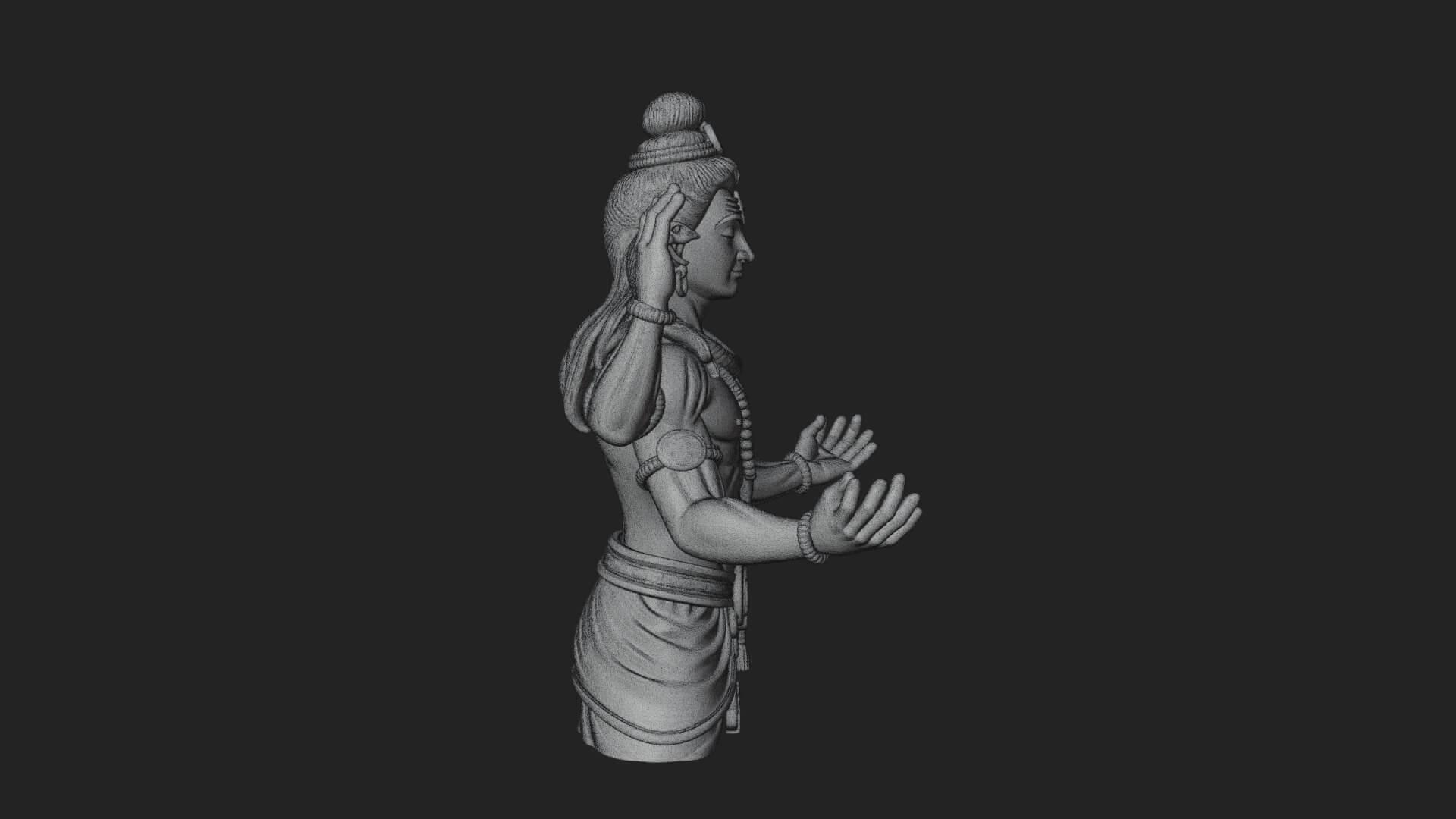 Shiva with Trident Statue Design 11 3D Print Model 3D Model