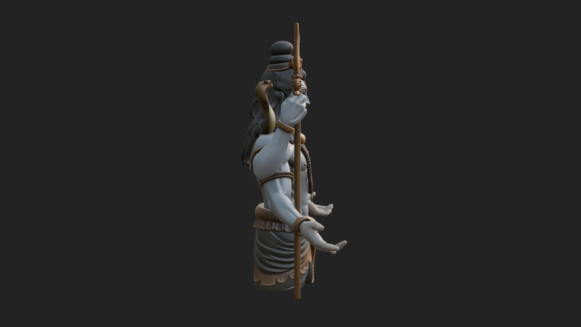 Shiva with Trident Statue Design 12 3D Print Model 3D Model