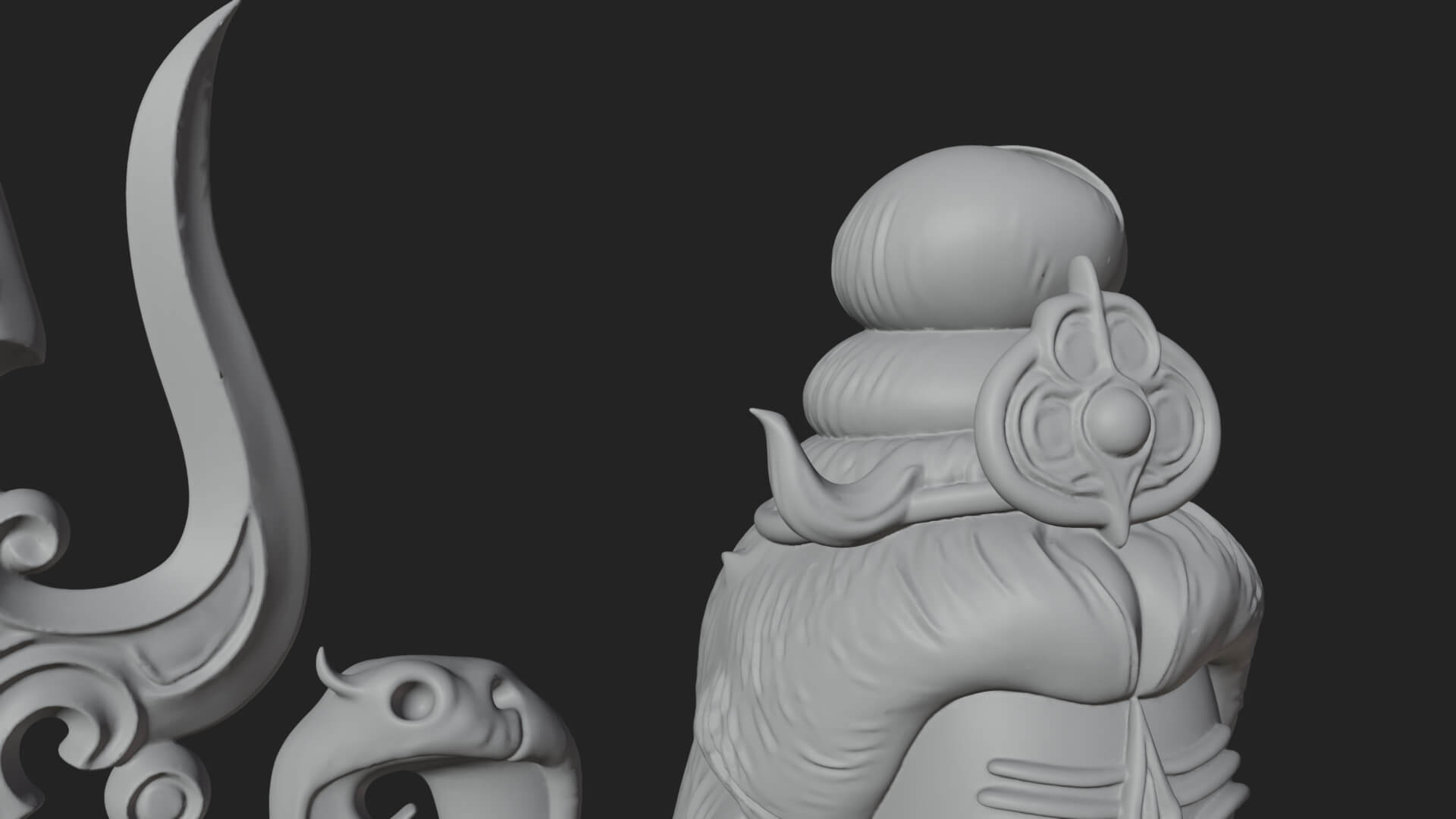 Shiva with Trident Statue Design 12 3D Print Model 3D Model