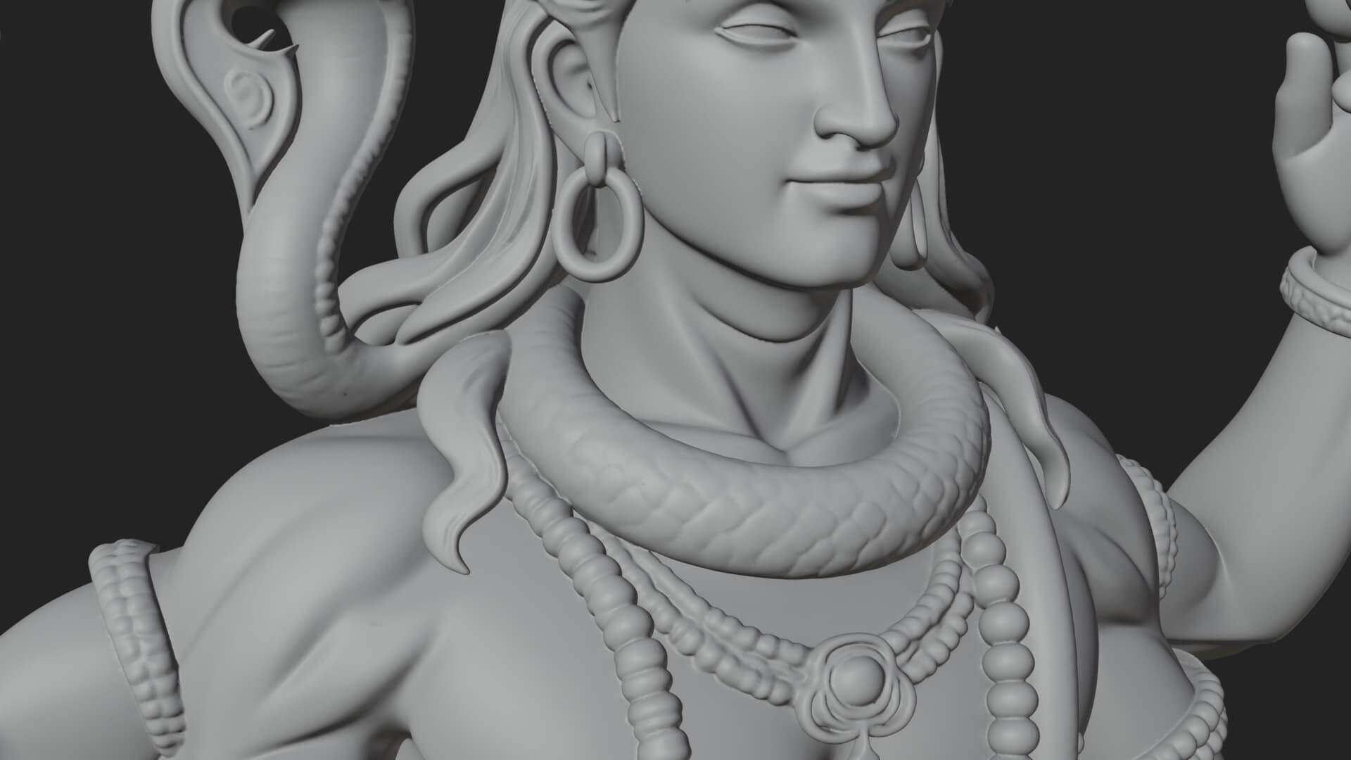 Shiva with Trident Statue Design 12 3D Print Model 3D Model