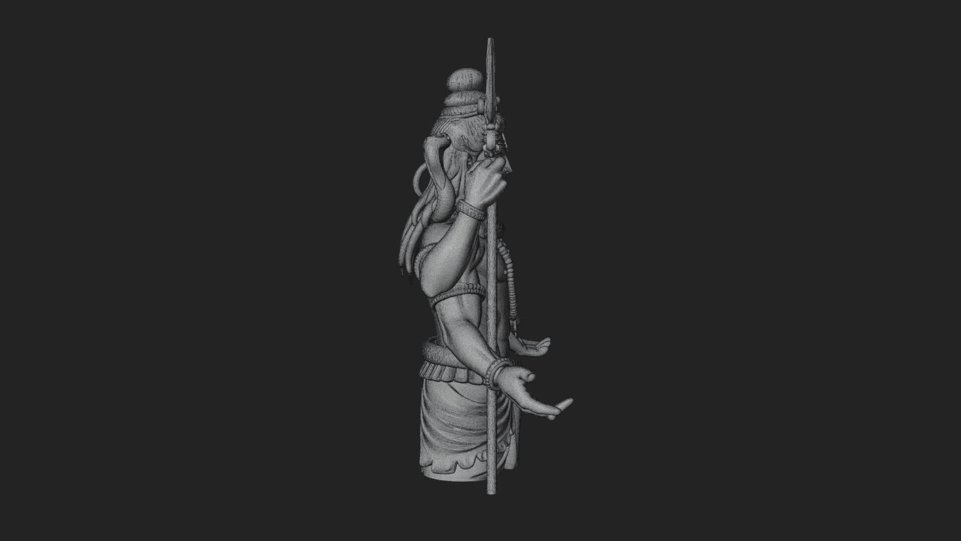Shiva with Trident Statue Design 12 3D Print Model 3D Model