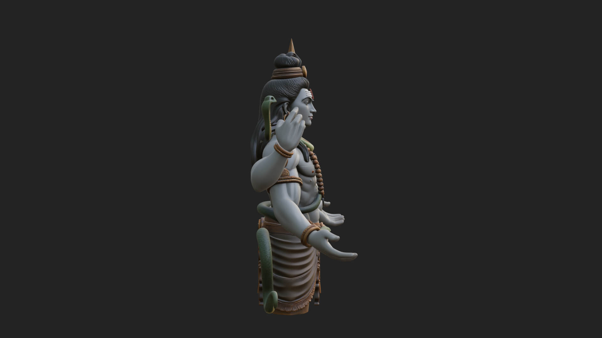 Shiva with Trident Statue Design 13 3D Print Model 3D Model