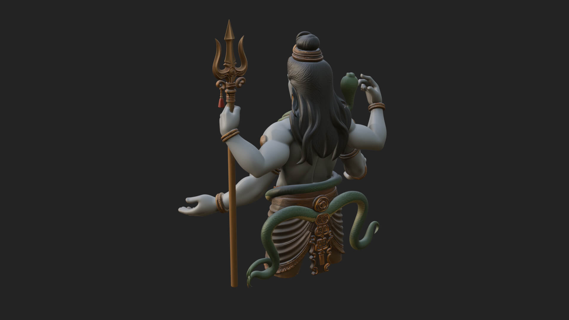 Shiva with Trident Statue Design 13 3D Print Model 3D Model