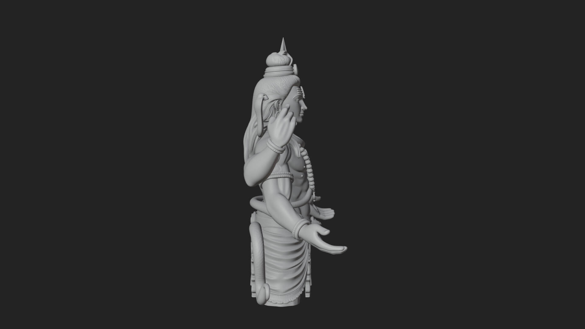 Shiva with Trident Statue Design 13 3D Print Model 3D Model