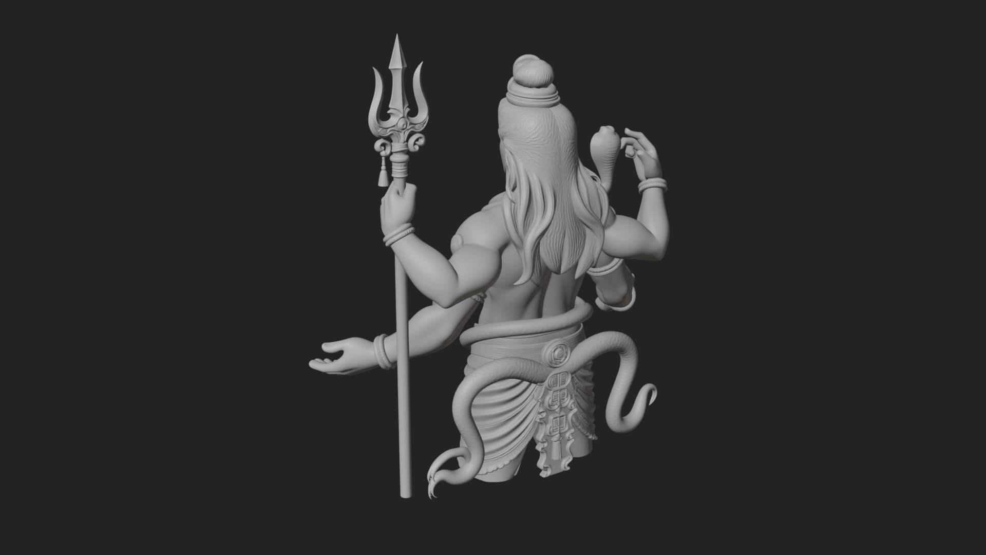 Shiva with Trident Statue Design 13 3D Print Model 3D Model