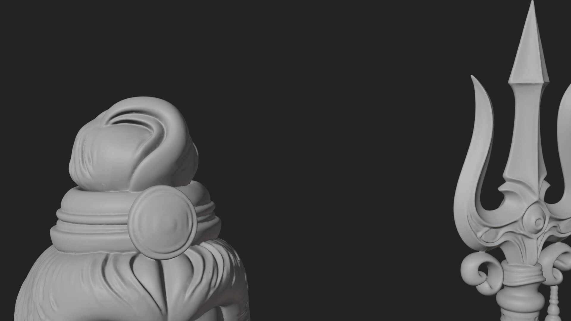 Shiva with Trident Statue Design 13 3D Print Model 3D Model