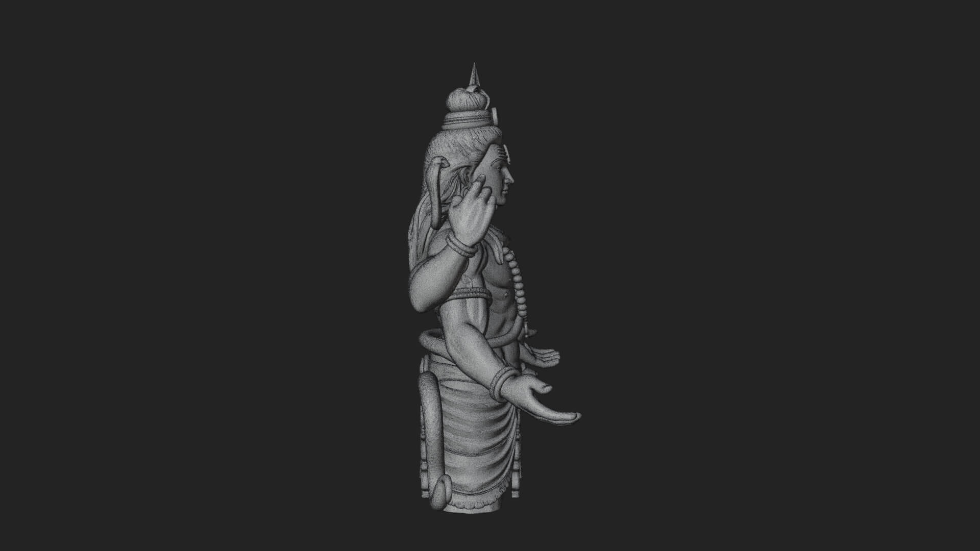 Shiva with Trident Statue Design 13 3D Print Model 3D Model