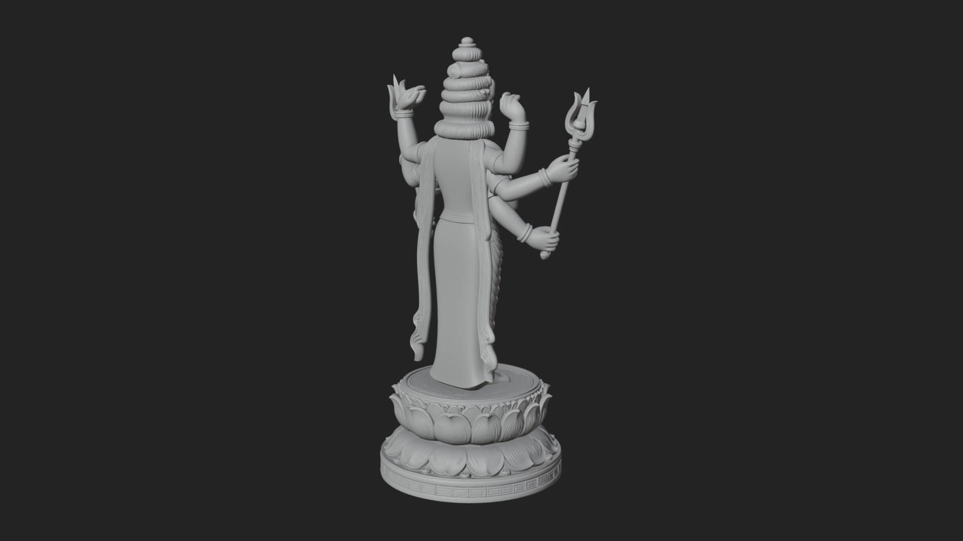 Shiva With Trident Statue Design 14 3D Print Model 3D Model