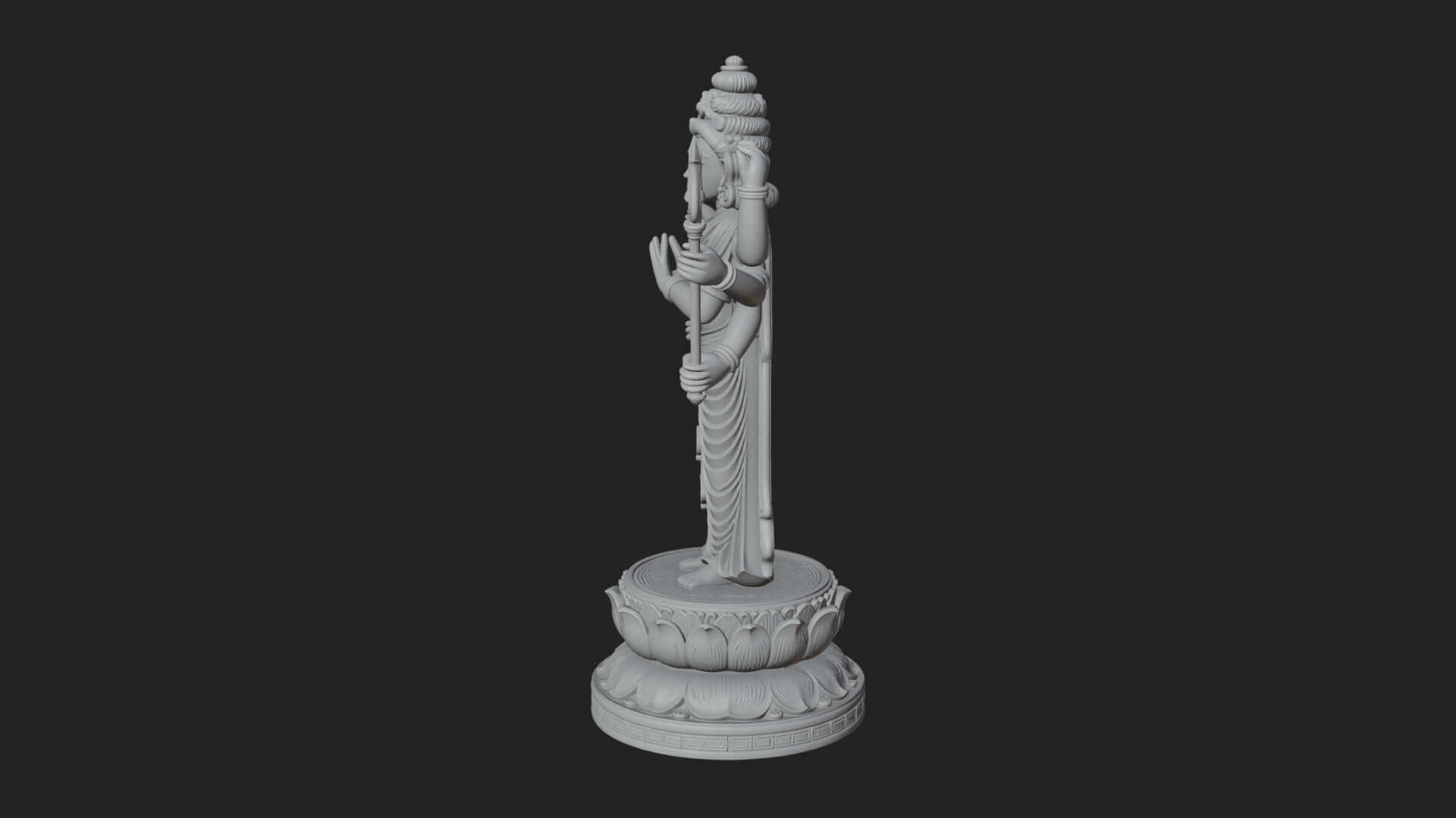 Shiva With Trident Statue Design 14 3D Print Model 3D Model