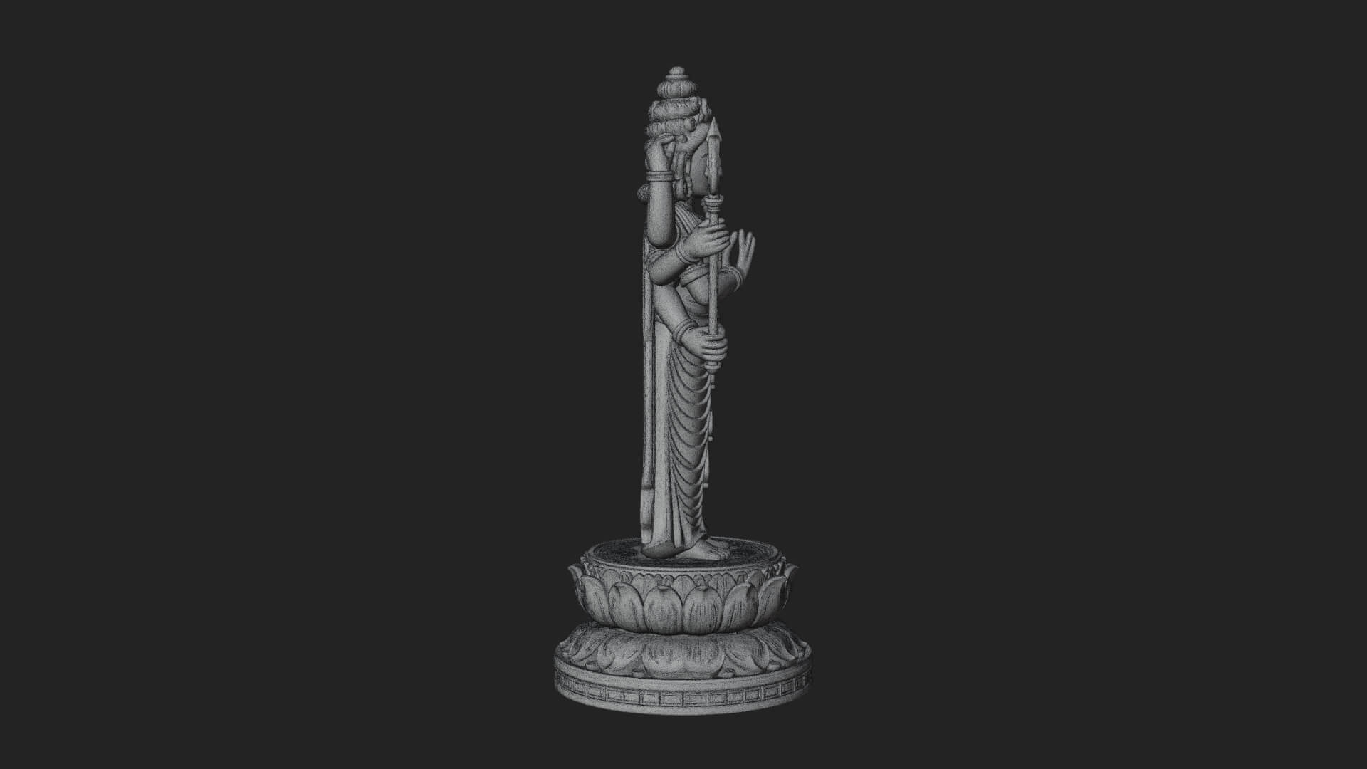 Shiva With Trident Statue Design 14 3D Print Model 3D Model