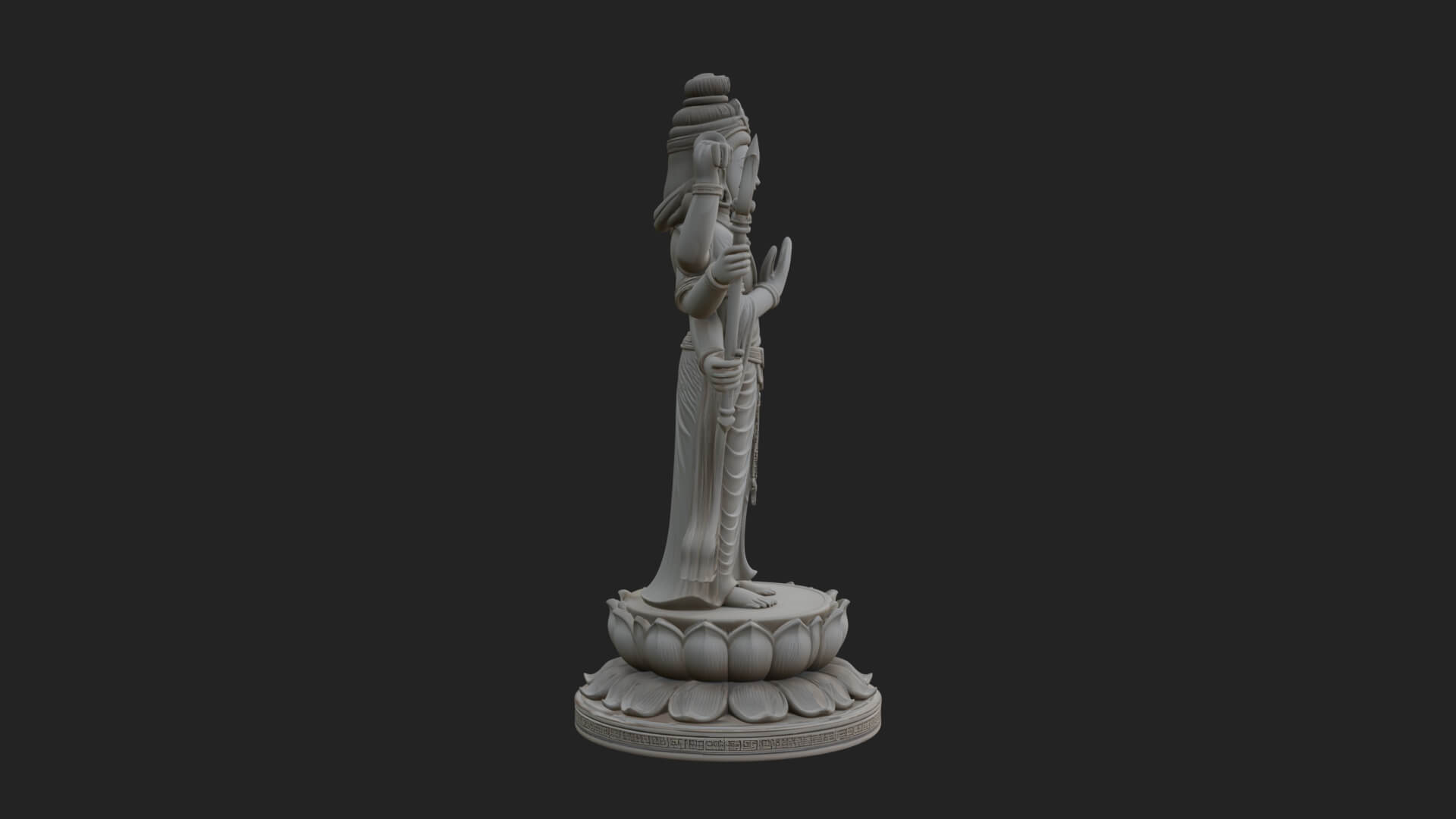 Shiva with Trident Statue Design 15 3D Print Model 3D Model