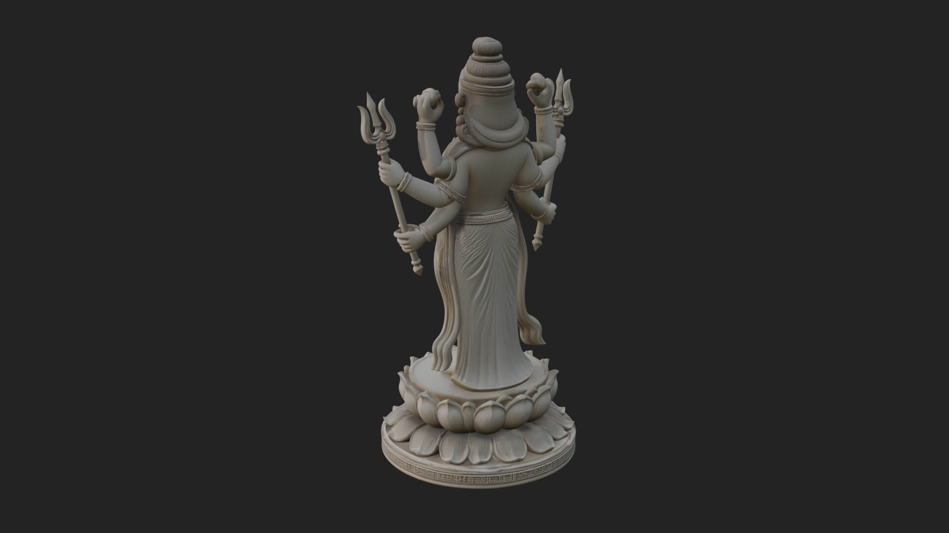 Shiva with Trident Statue Design 15 3D Print Model 3D Model